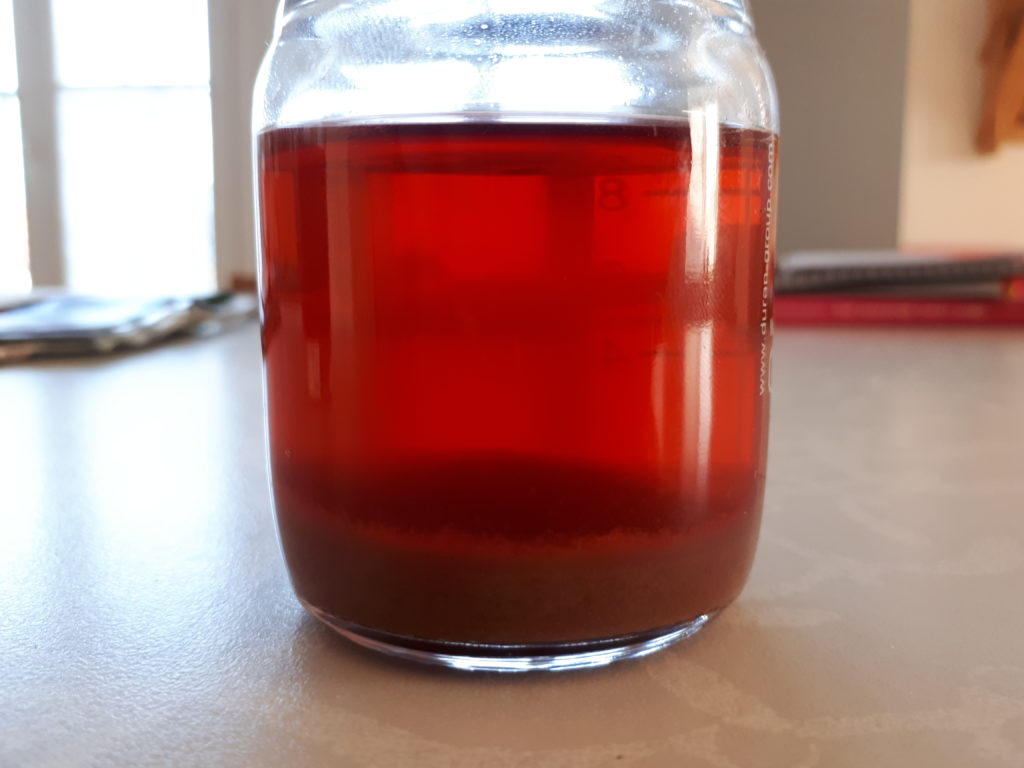 Sediment after brandy addition